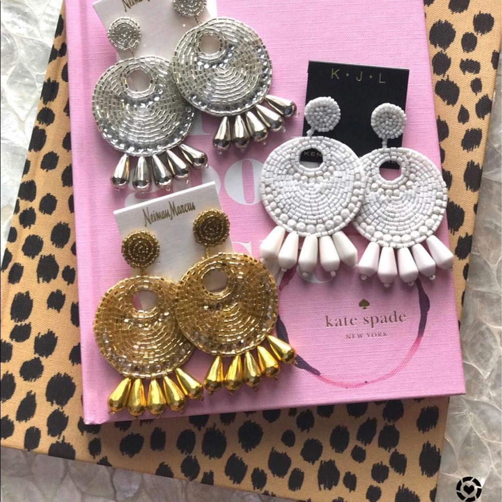 Kennneth Jay lane earrings gold pair